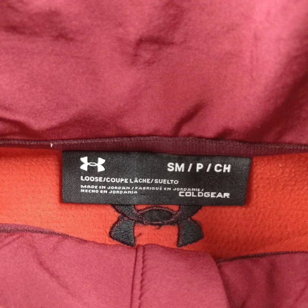 Under Armour Pullover Mens‎ Small Red ColdGear 1/4 Zip Long Sleeve Top 1356290